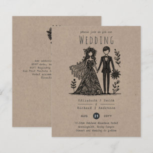 Engraçado Casamento Engraçado Cartoon Noiva Groom