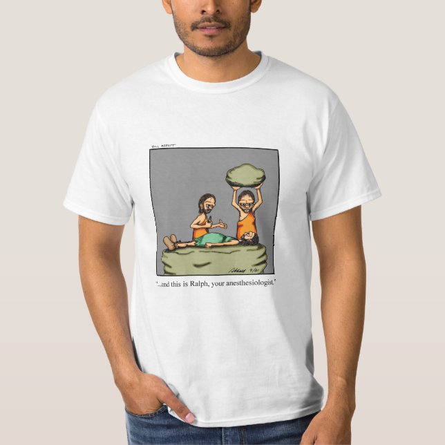 Engraçado Caveman Anestesiologista Camiseta Humor (Frente)