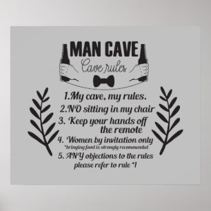 Engraçado Caverna Lar bar Arte Poster