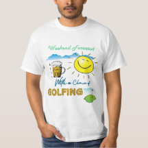 ENGRAÇADO! Cerveja e Golfe - Camisa T de Previsão 