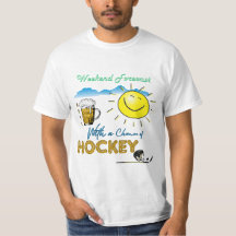 ENGRAÇADO! Cerveja e Hockey - T-Shirt Previsão de 