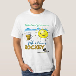 ENGRAÇADO! Cerveja e Hockey - T-Shirt Previsão de