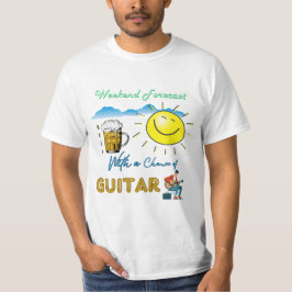 ENGRAÇADO! Cerveja e Violão - Camisa T de Previsão