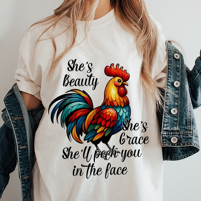 Engraçado Chicken Cotação T-Shirt (Funny Chicken Tee)
