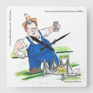 Engraçado Chris Christie No Relógio De Parede Quad