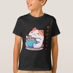 Engraçado Chubby Kawaii Cat T-Shirt