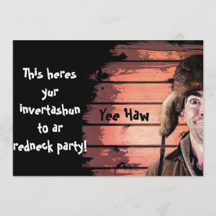 Engraçado Convite para Tema da Festa Redneck