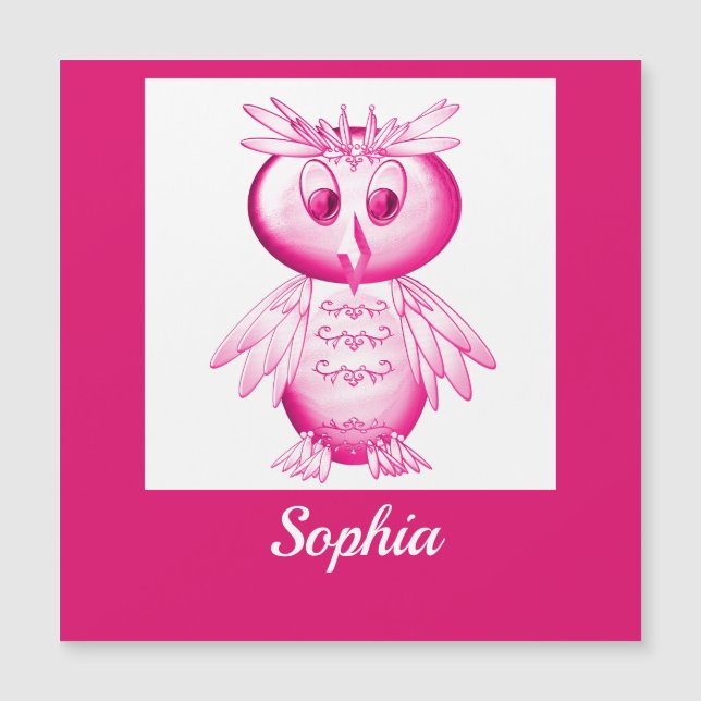 Engraçado Coruja Rosa Personalizada Crianças (Frente)