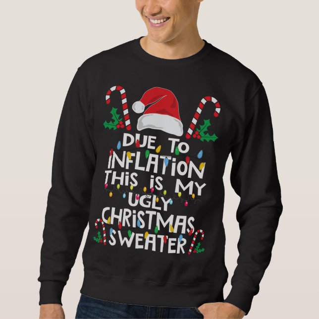 Engraçado Devido à Inflação Suéteres de Natal Feio (Frente)