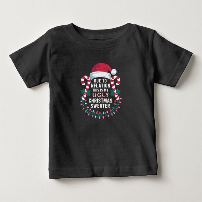 Engraçado Devido à Inflação Suéteres de Natal Feio (Frente)