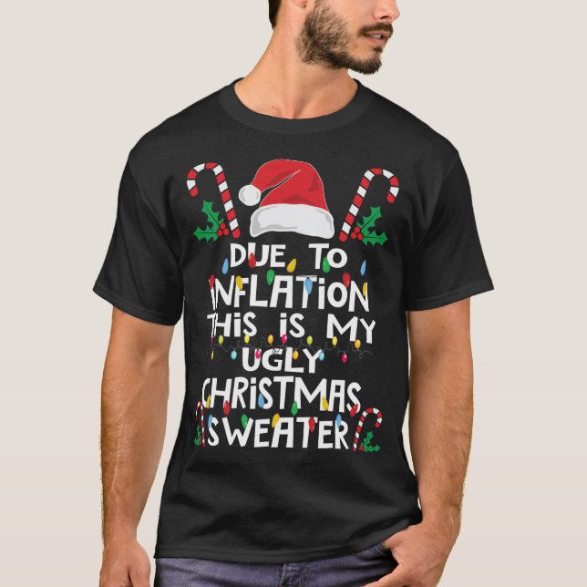 Engraçado Devido à Inflação Suéteres de Natal Feio (Frente)