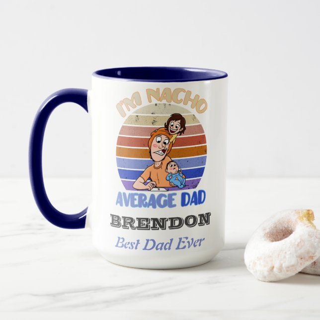 Engraçado dia de os pais personalizado caneca (Com Donut)