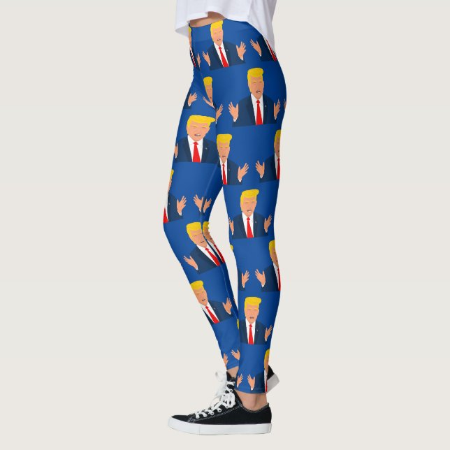 Engraçado Donald J Trump caricatura leggings (Esquerda)