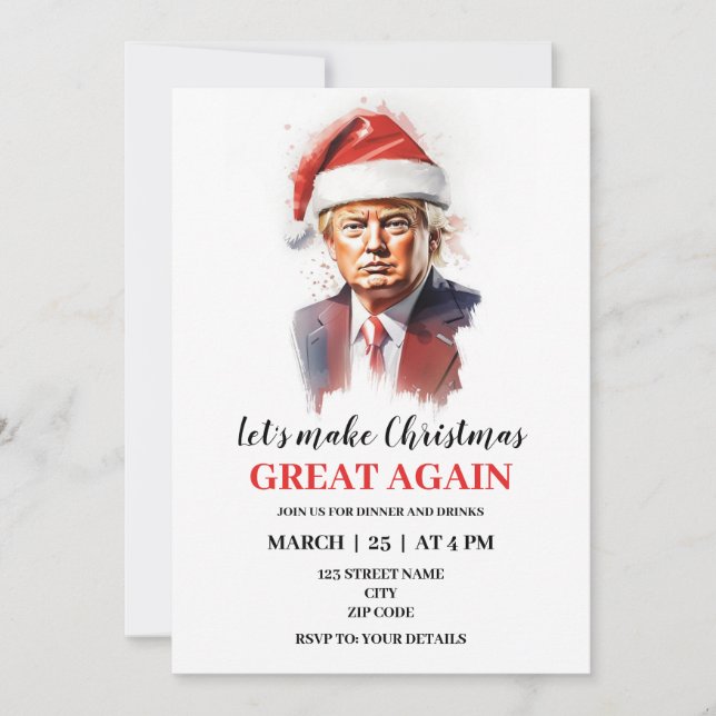 Engraçado Donald Trump Convite de Natal (Frente)