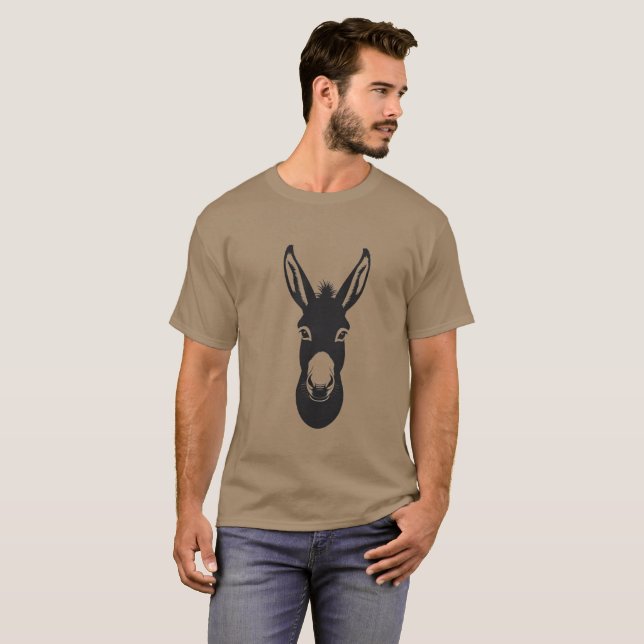 Engraçado Donkey Face de Camisa Masculina - Presen (Frente Completa)