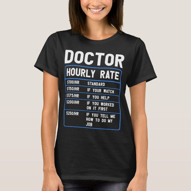 Engraçado Dr. Tarifa Horária T-Shirt (Frente)