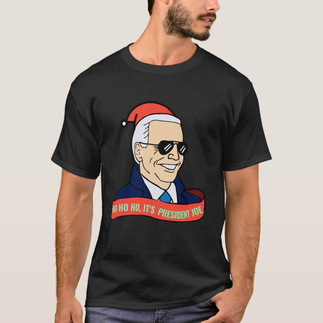 Engraçado! É a Camisa de Natal do Presidente Joe B (Frente)