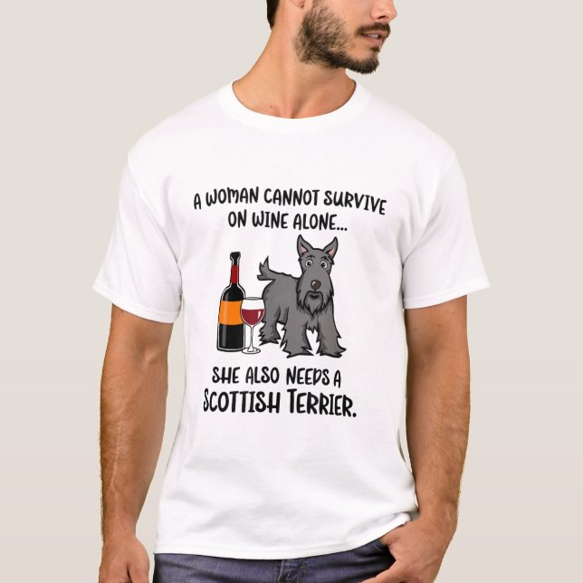 Engraçado e Terrier T-Shirt escocês (Frente)