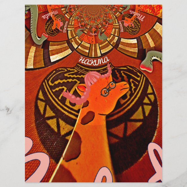 Engraçado Elegante Girafa Acessorizada Estilo Afri (Frente)