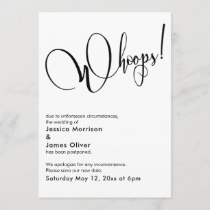 Engraçado Elegante "Uau!" Cartão de Casamento Adia