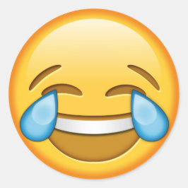 Engraçado emoji brilhante adesivo redondo