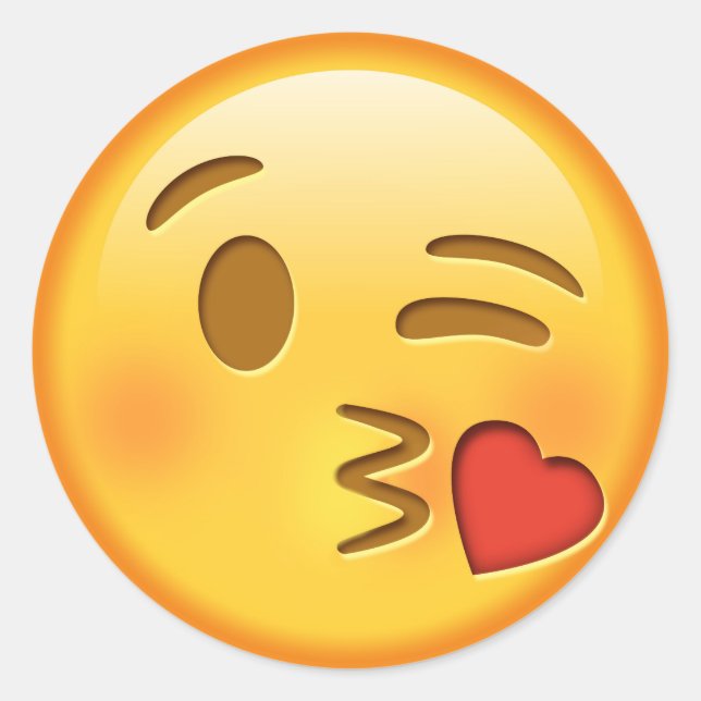 Engraçado emoji brilhante adesivo redondo (Frente)