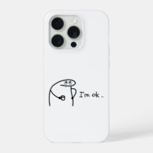 Engraçado Estou Bem Cartoon Stickman Capinha de Te