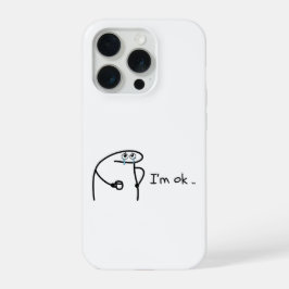 Engraçado Estou Bem Cartoon Stickman Capinha de Te