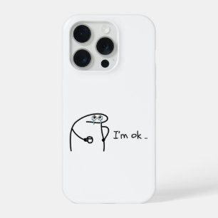 Engraçado Estou Bem Cartoon Stickman Capinha de Te