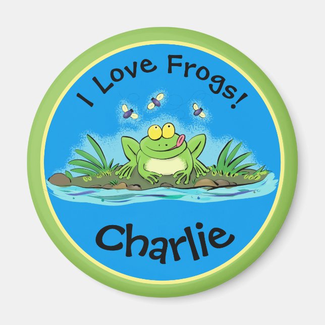 Engraçado, eu adoro sapos sapos verdes e íman de d (Frente)