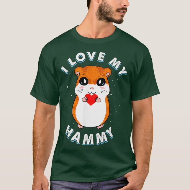 Engraçado Eu Amo Meu Presente De Camisa Hammy Hams (Frente)