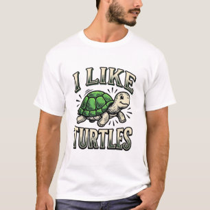 Engraçado Eu Gosto de Tartarugas Camisa Vintage de