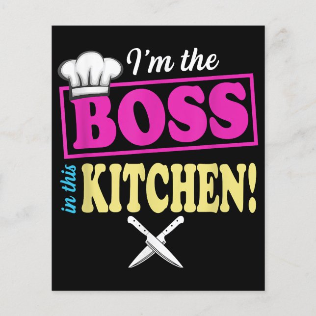 Engraçado Eu Sou O Chefe Neste Cozinhar De T-shirt (Frente)