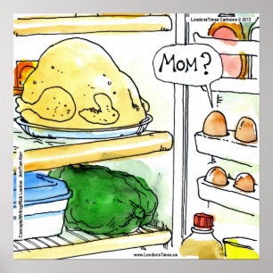 Engraçado Fridge Chicken Family Poster