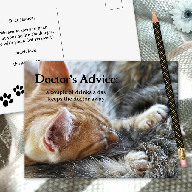 Engraçado Gato Booze Fica Bem Em Breve Cartão Post (Criador carregado)