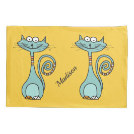 Engraçado Gatos personalizados nome e cor em estac