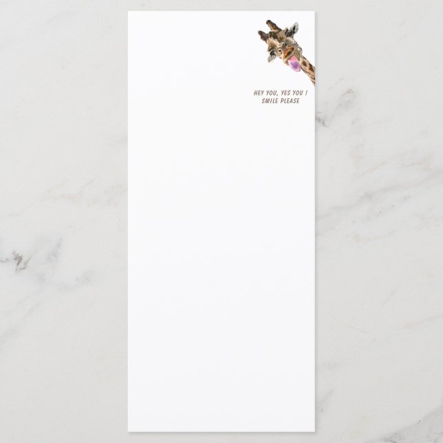 Engraçado Girafa Tongue Fora do Menu Reproduzido S (Frente)