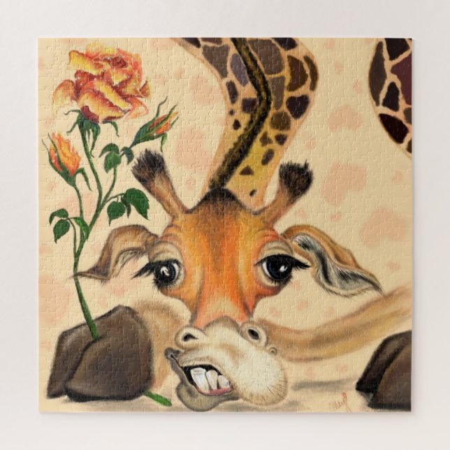 Engraçado Giraffe Quebra-cabeça (Vertical)