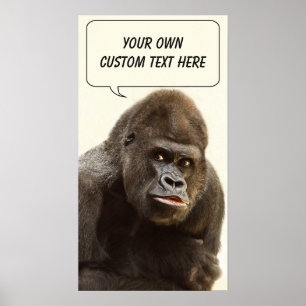 Engraçado Gorilla poster personalizado