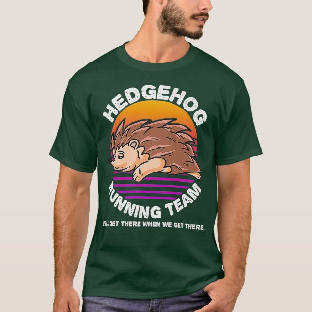 Engraçado Hedgehog Hamster Correndo Equipe Camisas (Frente)