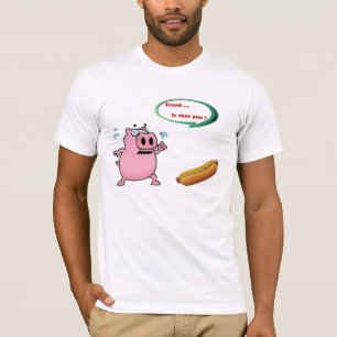 Engraçado Hipster Frank Quirky Hot Dog T-Shirt
