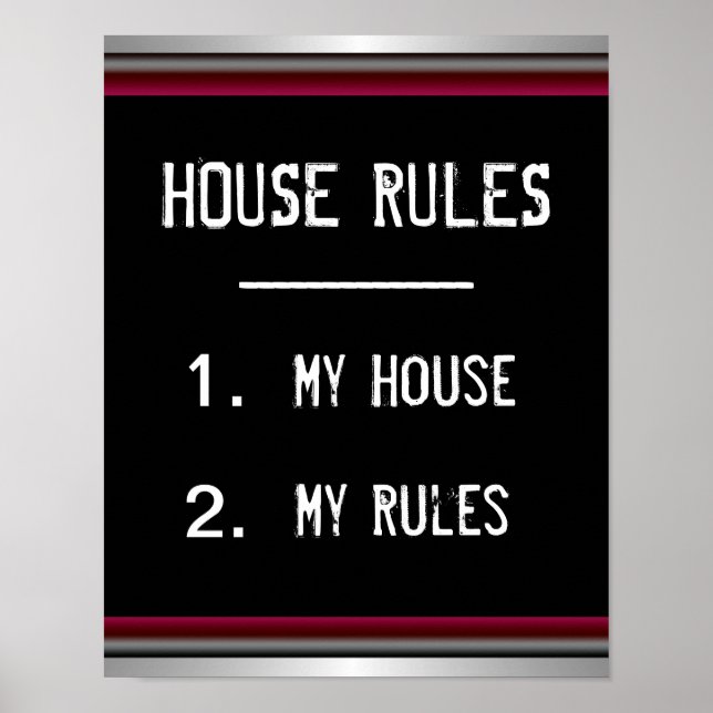 Engraçado House Rules Poster (Frente)