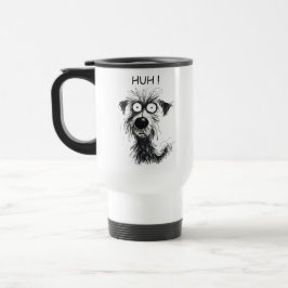 Engraçado HUH! Caneca de viagem de Desenho Cão par