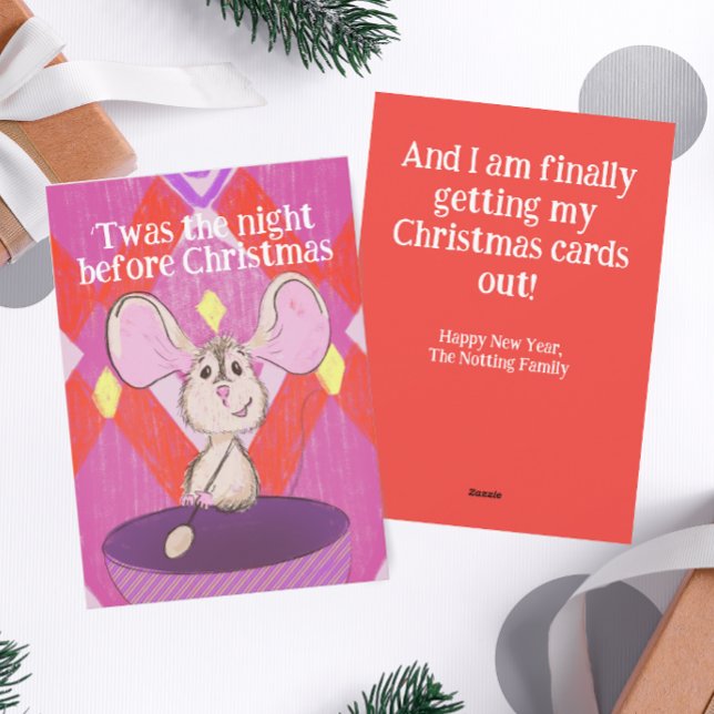 Engraçado Ilustrado Atrasado Após O Cartão De Nata (Criador carregado)