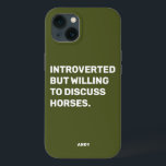 Engraçado Introdução, Mas Disposto A Discutir Cava<br><div class="desc">Engraçado Verde Escuro Introduzido, Mas Disposto A Discutir capa de telefone De Cavalos para equestrianos. Esta capa de telefone engraçada também faz um presente excelente para qualquer amante de cavalos. Use a ferramenta design para alterar a cor do texto, se quiser, e selecione a caixa do modelo do telefone no...</div>