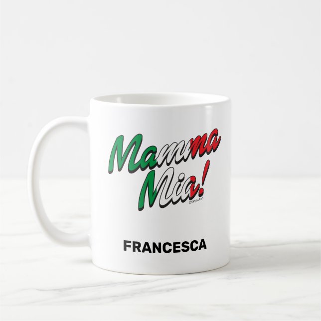 Engraçado Italiano Dizendo Mamma Mia! Caneca (Esquerda)