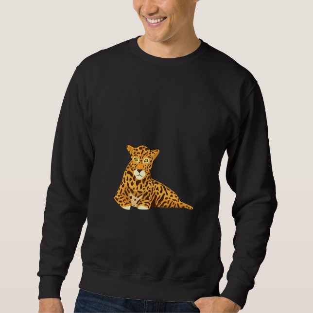 Engraçado Jaguar Painting Pullover (Frente)