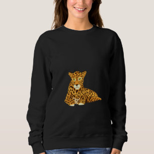 Engraçado Jaguar Painting Pullover