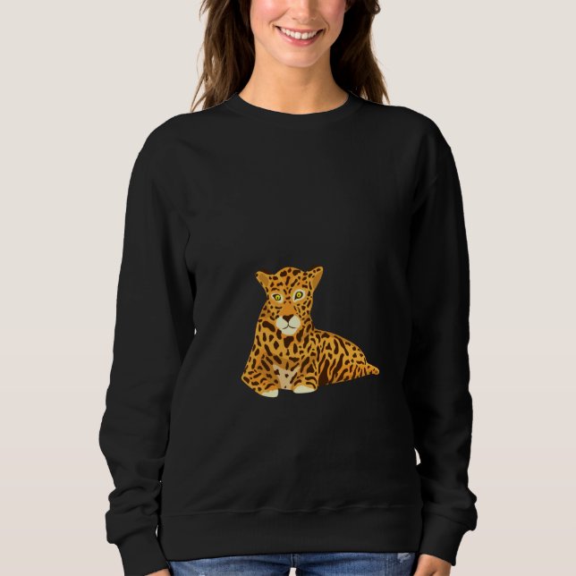 Engraçado Jaguar Painting Pullover (Frente)