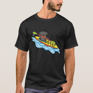 Engraçado Kayak Rottweiler T-shirt Kayak Dog Buddy